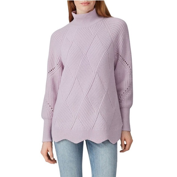 Rebecca Taylor NYC Purple Basketweave Turtleneck Sweater - Picture 1 of 6